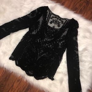 Black crochet top